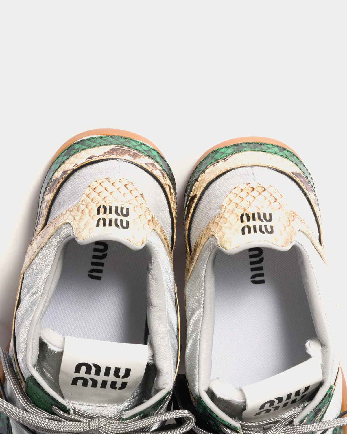 Miu Miu Gymnasium 'Cloudy Gray / Fir Green' Python