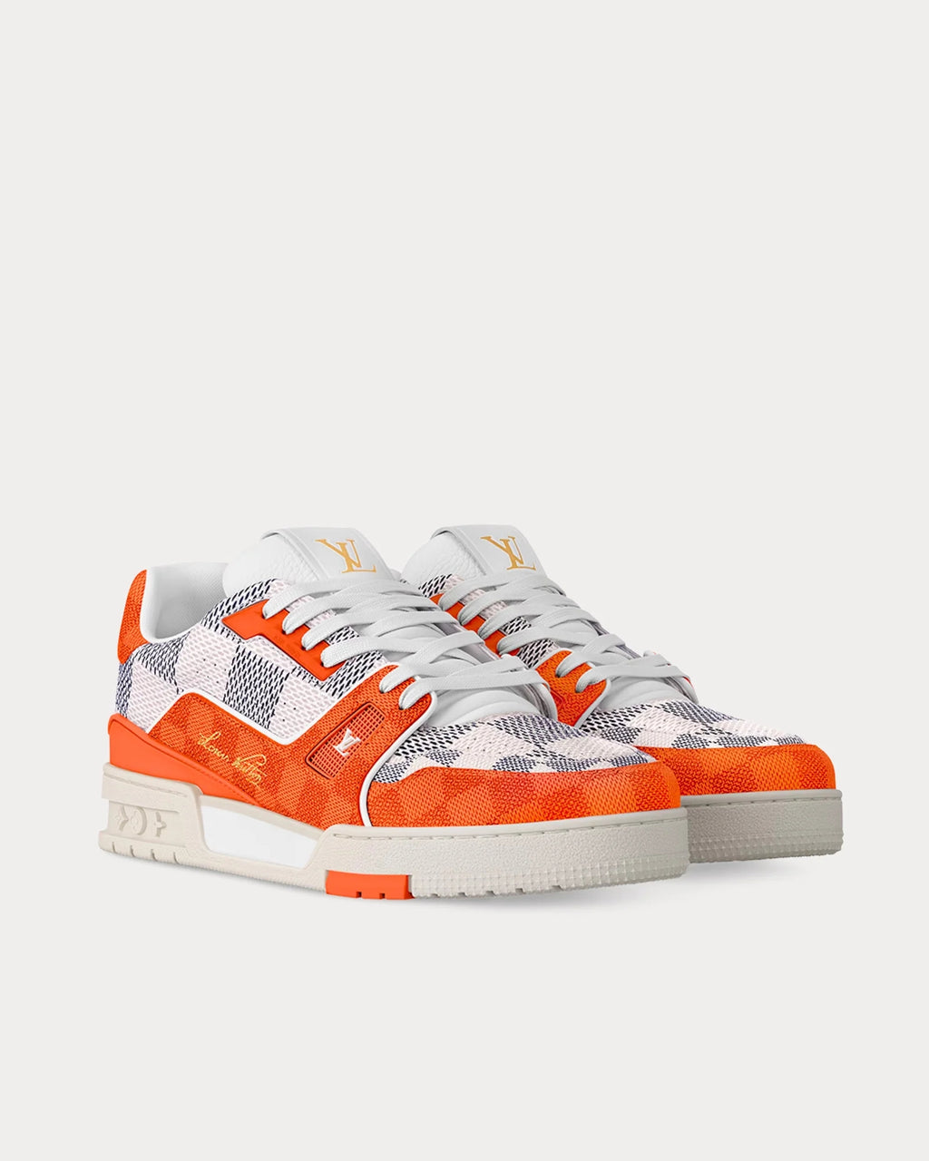 Louis Vuitton LV Trainer Damier Grained Calf Leather Orange