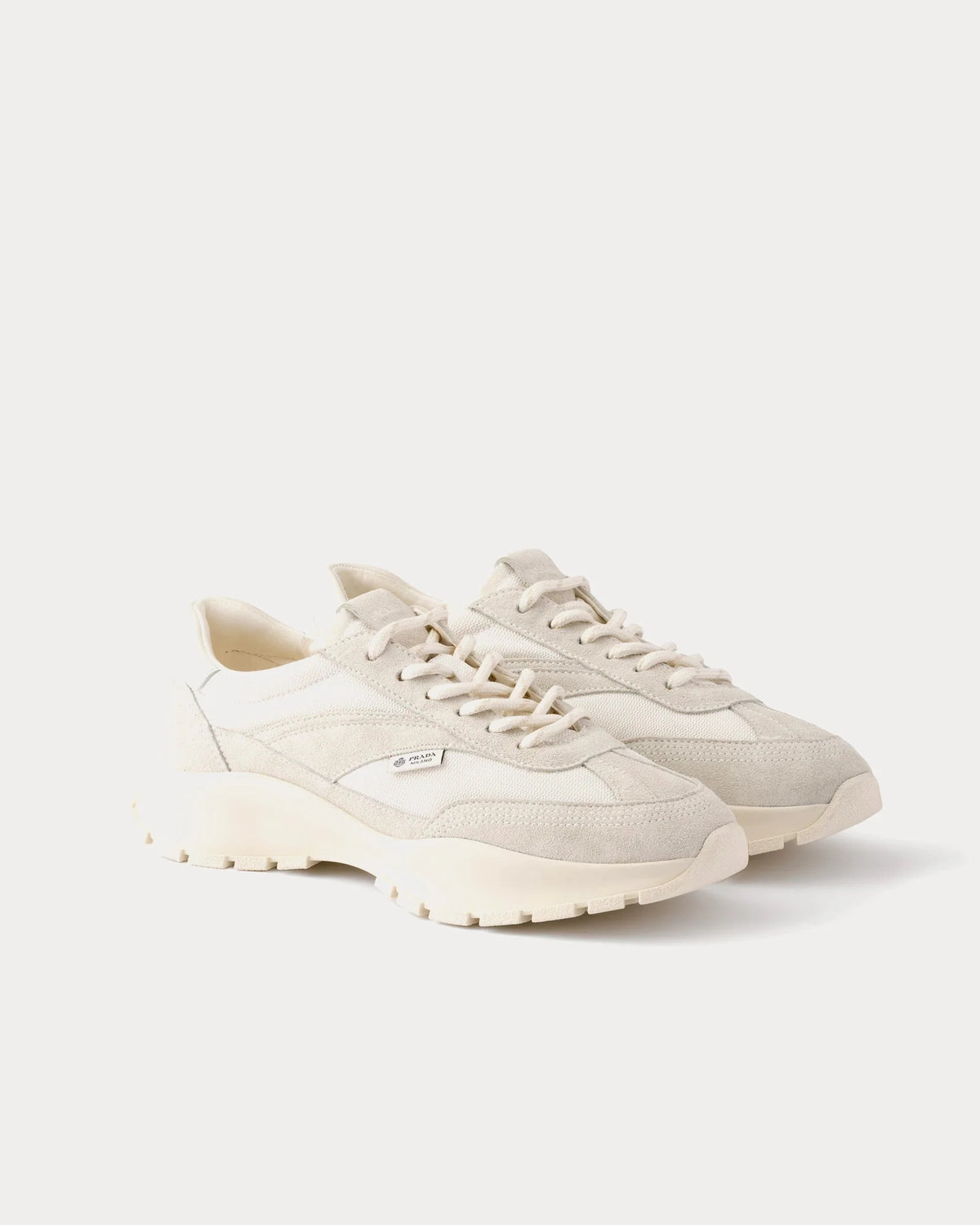 Prada Mesh & Suede Sneaker 'White'