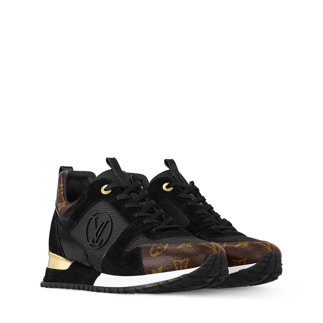 Louis Vuitton Run Away 'Black Monogram Gold' Sneakers Women's
