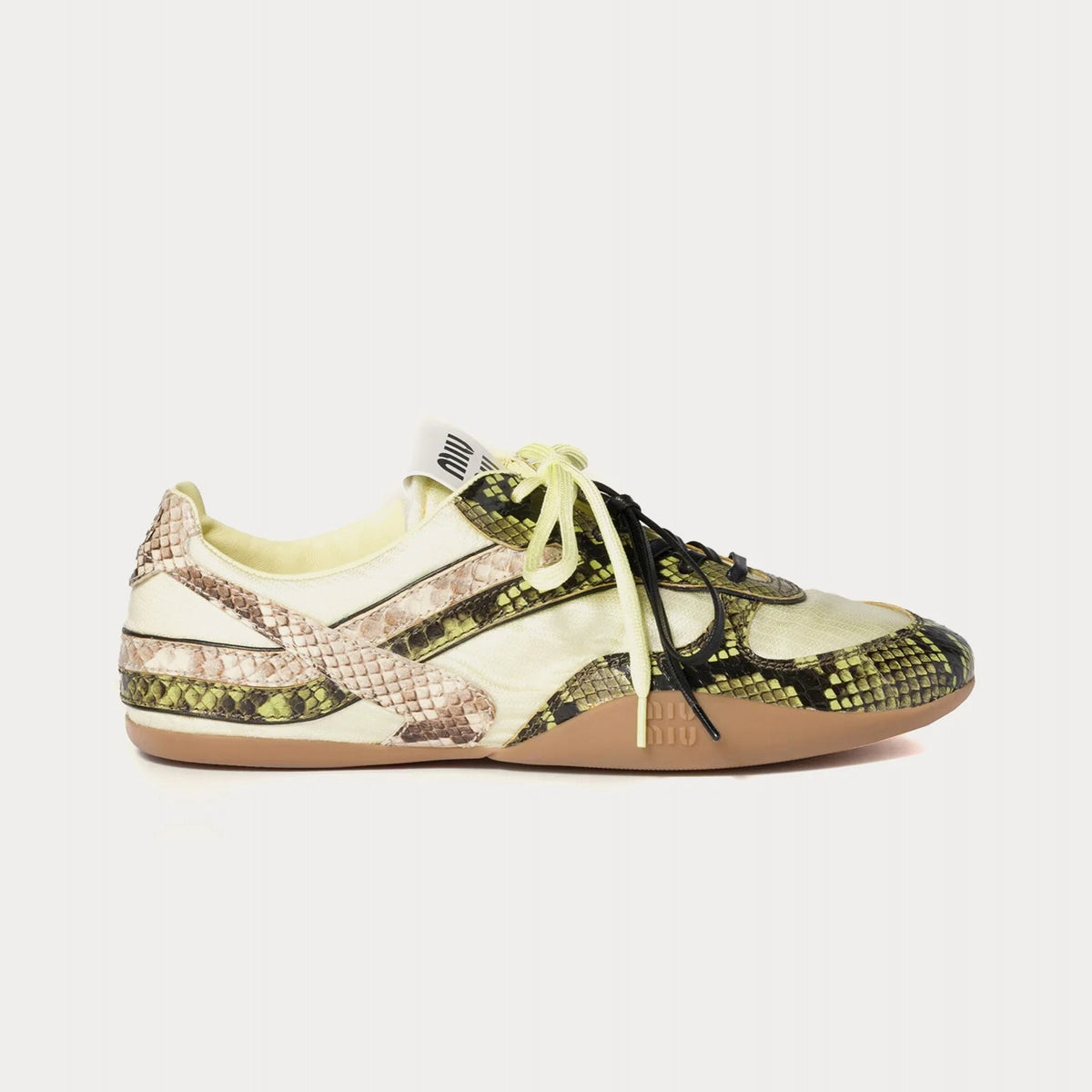 Miu Miu Gymnasium 'Pineapple Yellow / Fern Green' Python