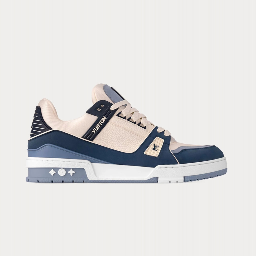 Louis Vuitton LV Trainer Sneaker in Denim Blue and Cream