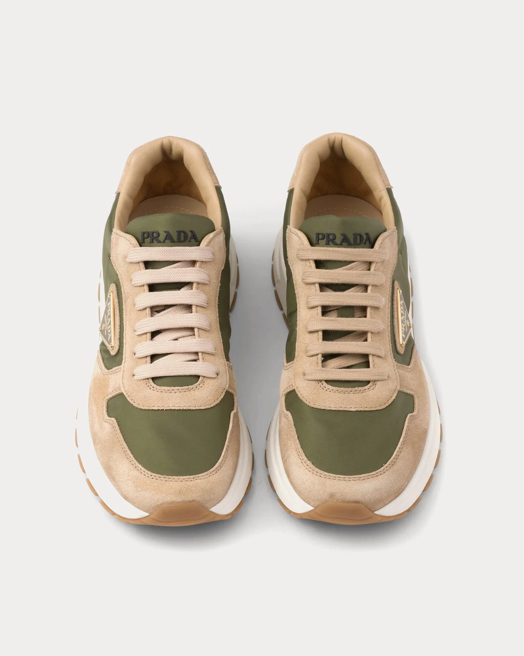 Prada Prax 01 Delavé Suede & Re-Nylon Sneaker 'Ecru/Military'