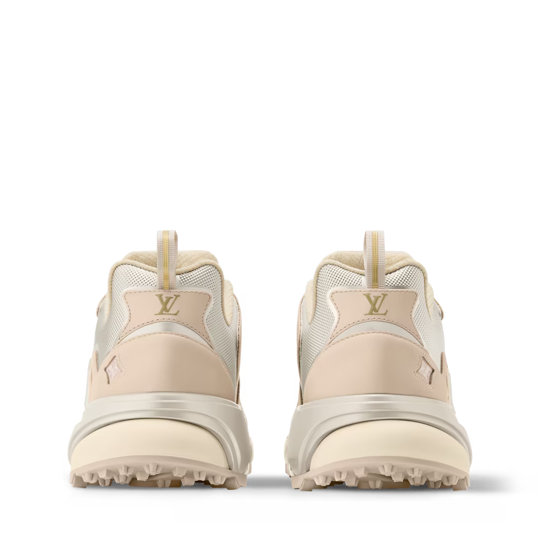 Louis Vuitton Runner Tatic Mesh Leather Beige Silver