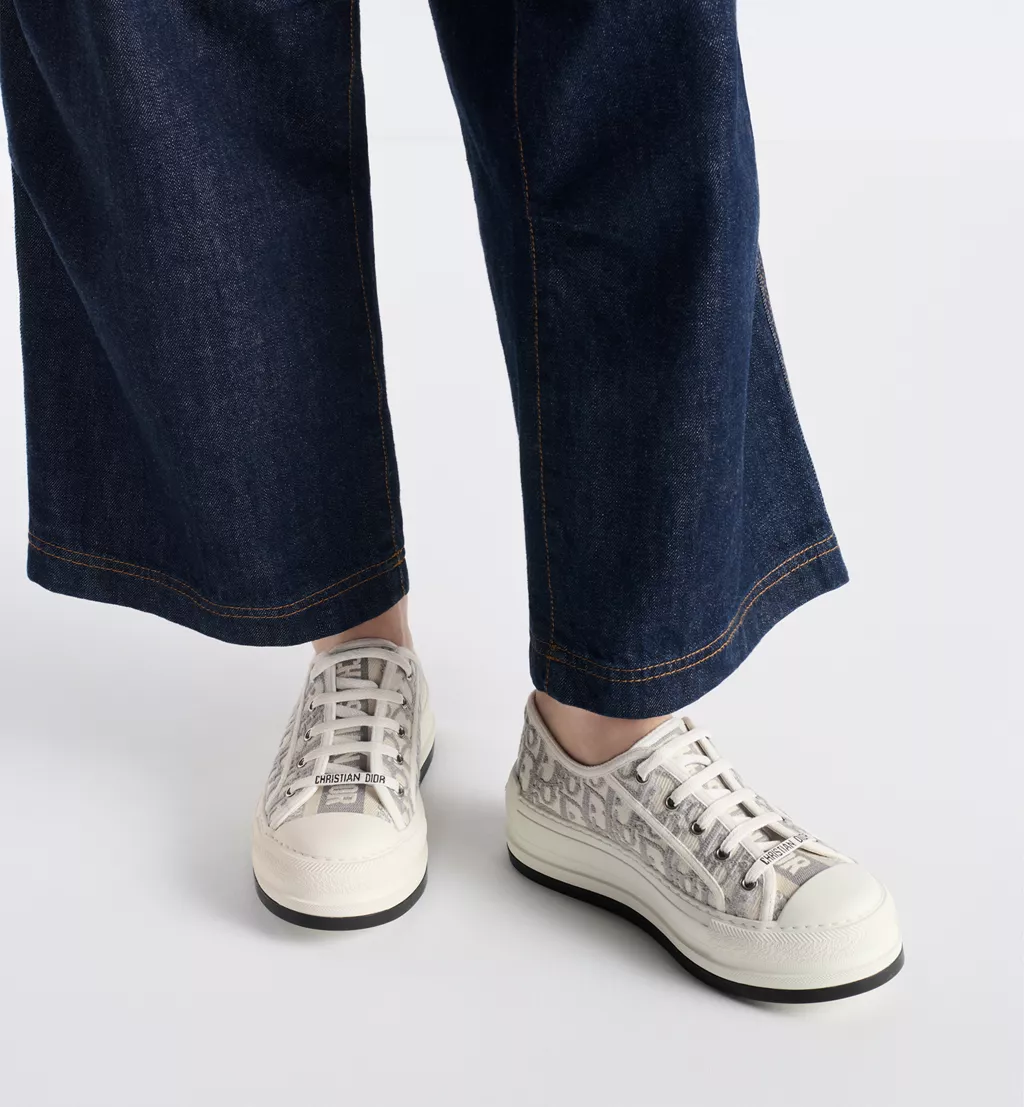 Dior Walk'n'Dior Platform Sneaker 'Stone Gray' Oblique Embroidered Canvas