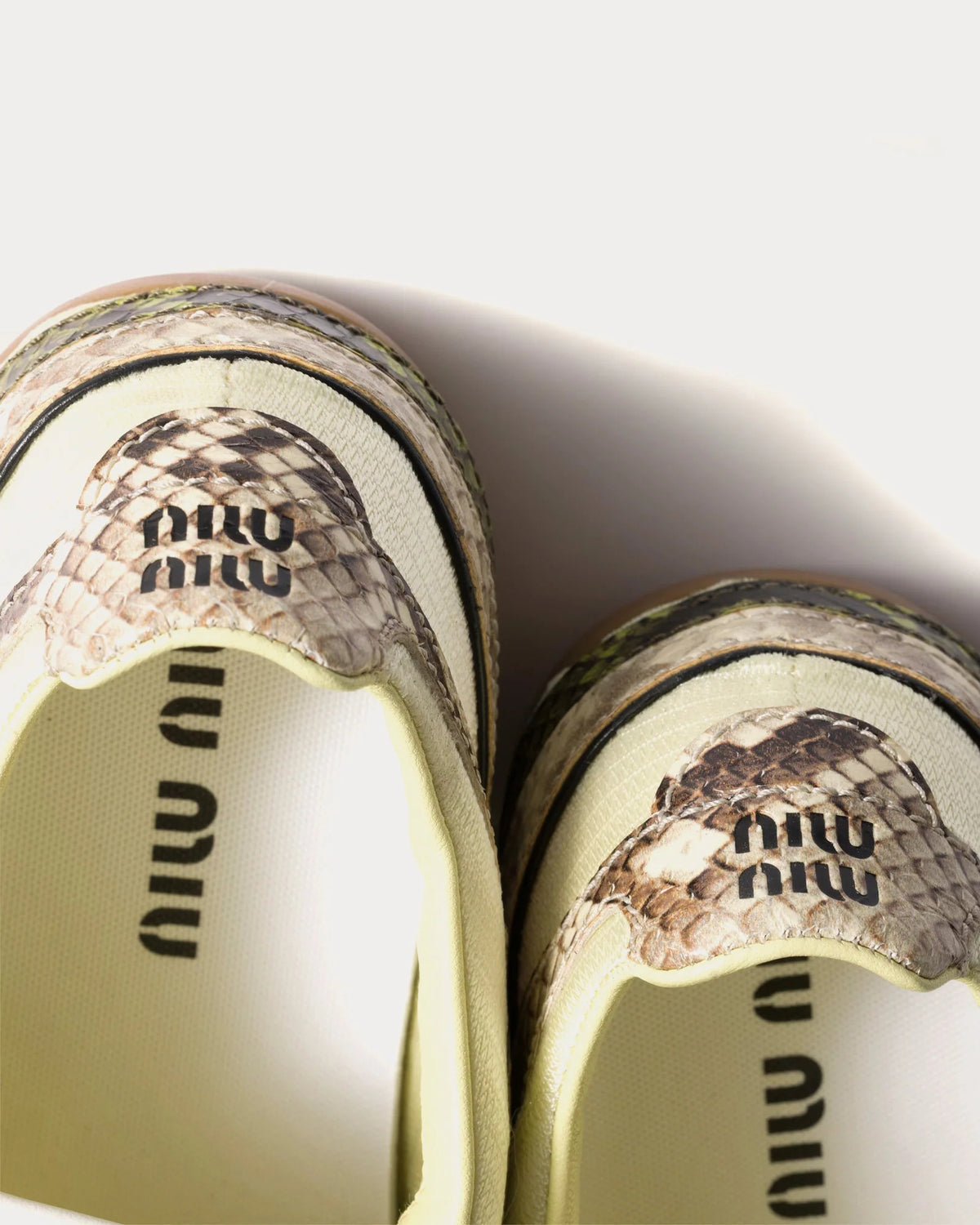 Miu Miu Gymnasium 'Pineapple Yellow / Fern Green' Python