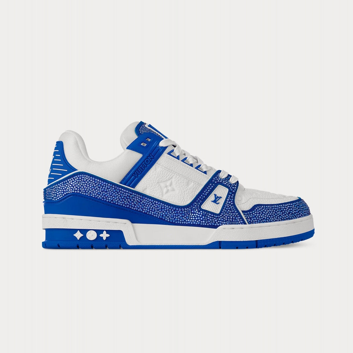 Louis Vuitton LV Trainer Swarovski Crystals & Monogram-Embossed Blue