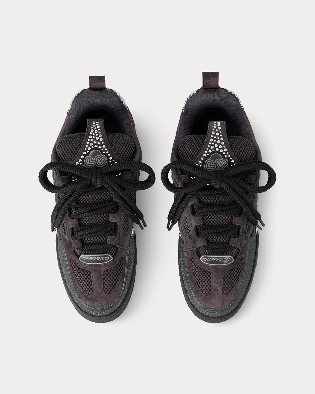 Louis Vuitton LV Skate Sneaker in Black with Crystal Embellishment