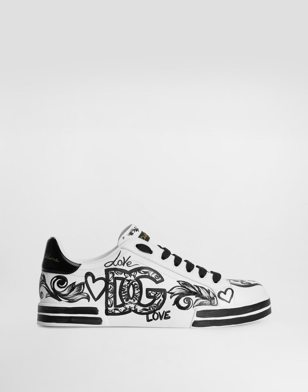 Dolce & Gabbana Portofino Light Calfskin Love Graffiti Print White