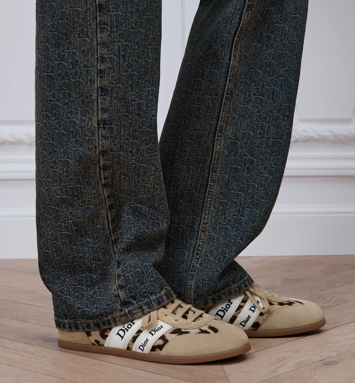 Dior Ribbon Sneaker 'Beige' Mizza Leopard Print & Suede