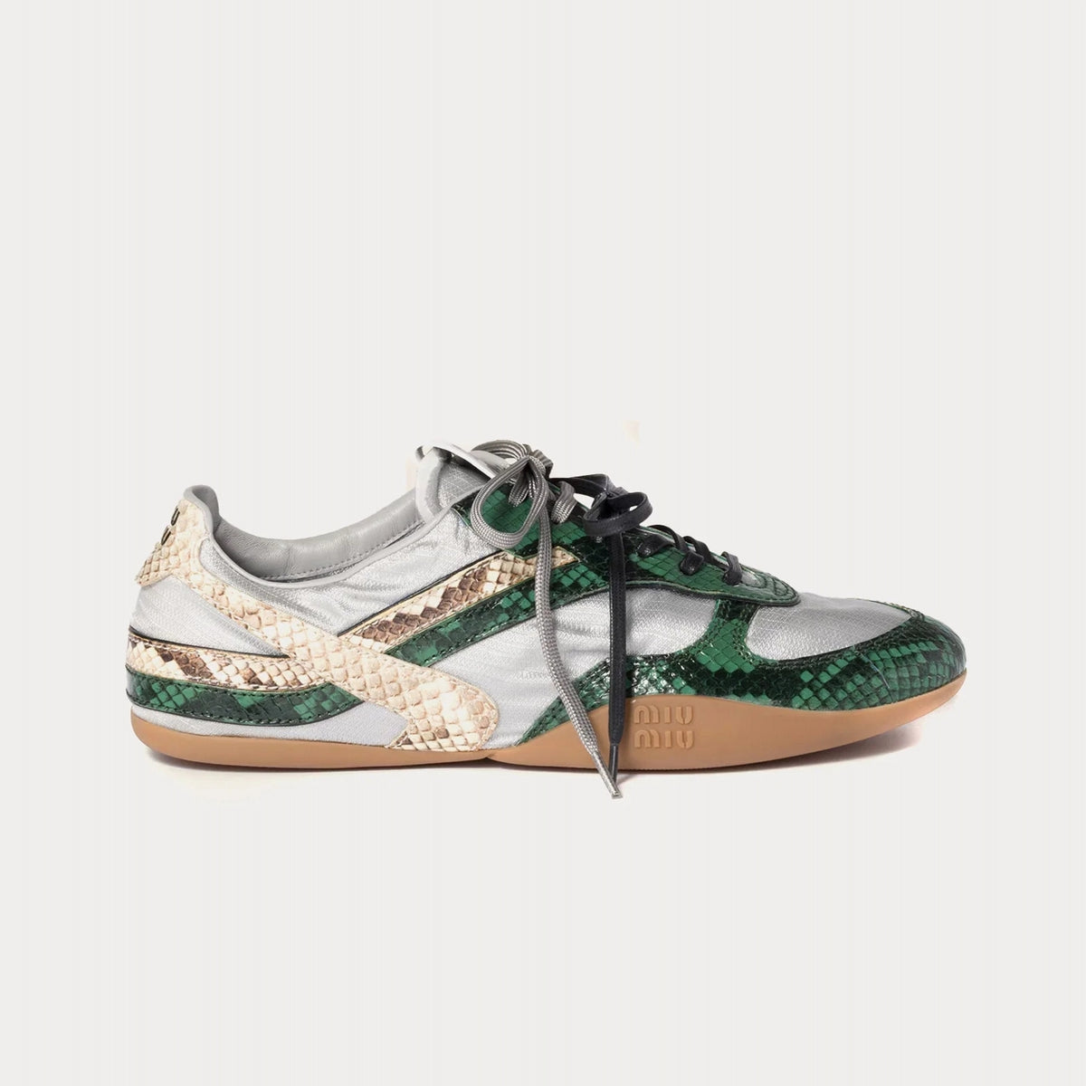 Miu Miu Gymnasium 'Cloudy Gray / Fir Green' Python