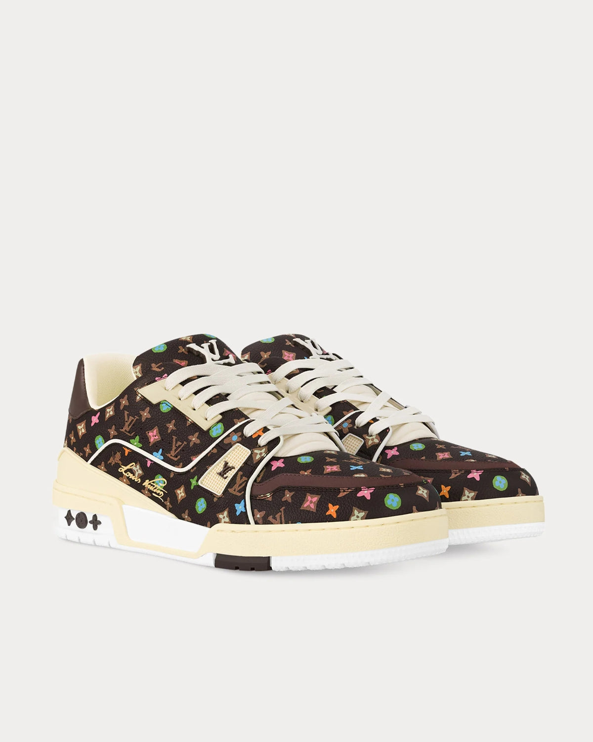 Louis Vuitton × Tyler the Creator LV Trainer Multicolor Monogram Mocha Brown