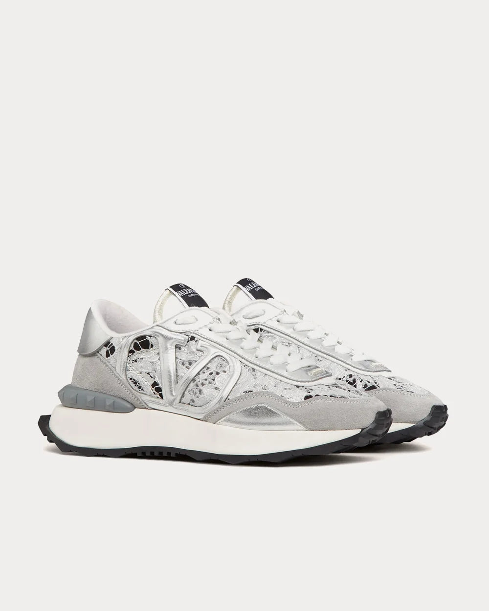Valentino Garavani Lacerunner Sneaker 'Silver/Pastel Grey' Women's