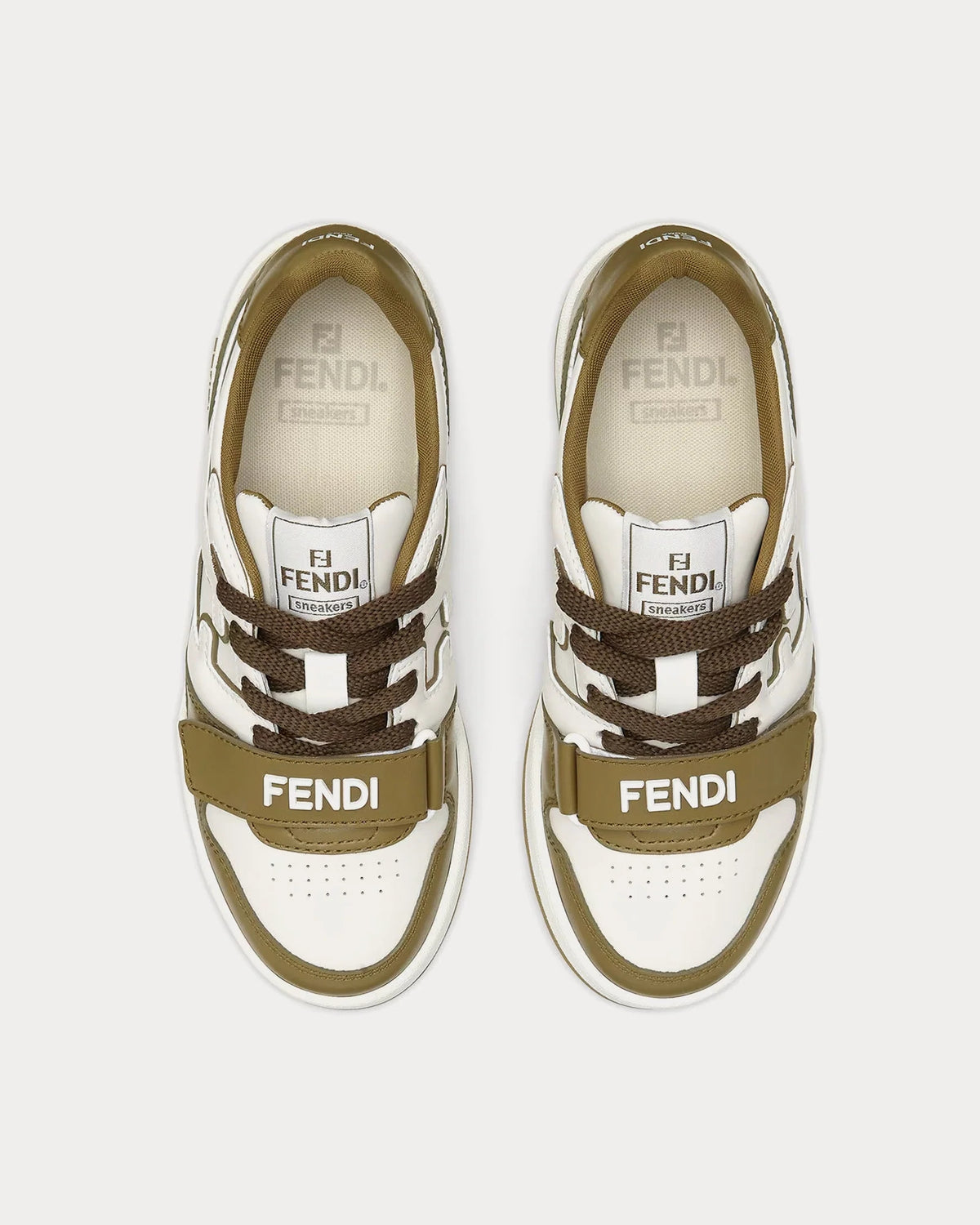 Fendi Match Trainers 'White/Olive' Unisex