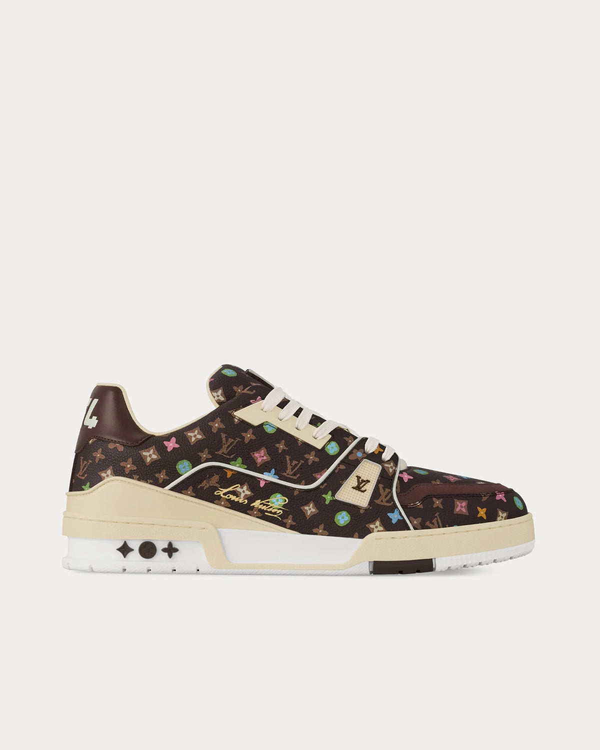 Louis Vuitton × Tyler the Creator LV Trainer Multicolor Monogram Mocha Brown