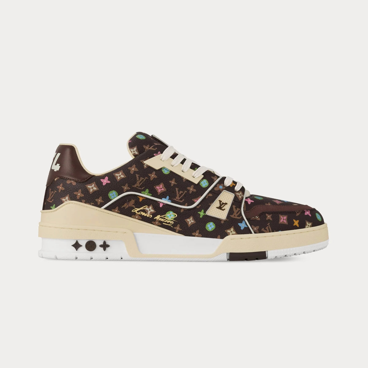 Louis Vuitton × Tyler the Creator LV Trainer Multicolor Monogram Mocha Brown
