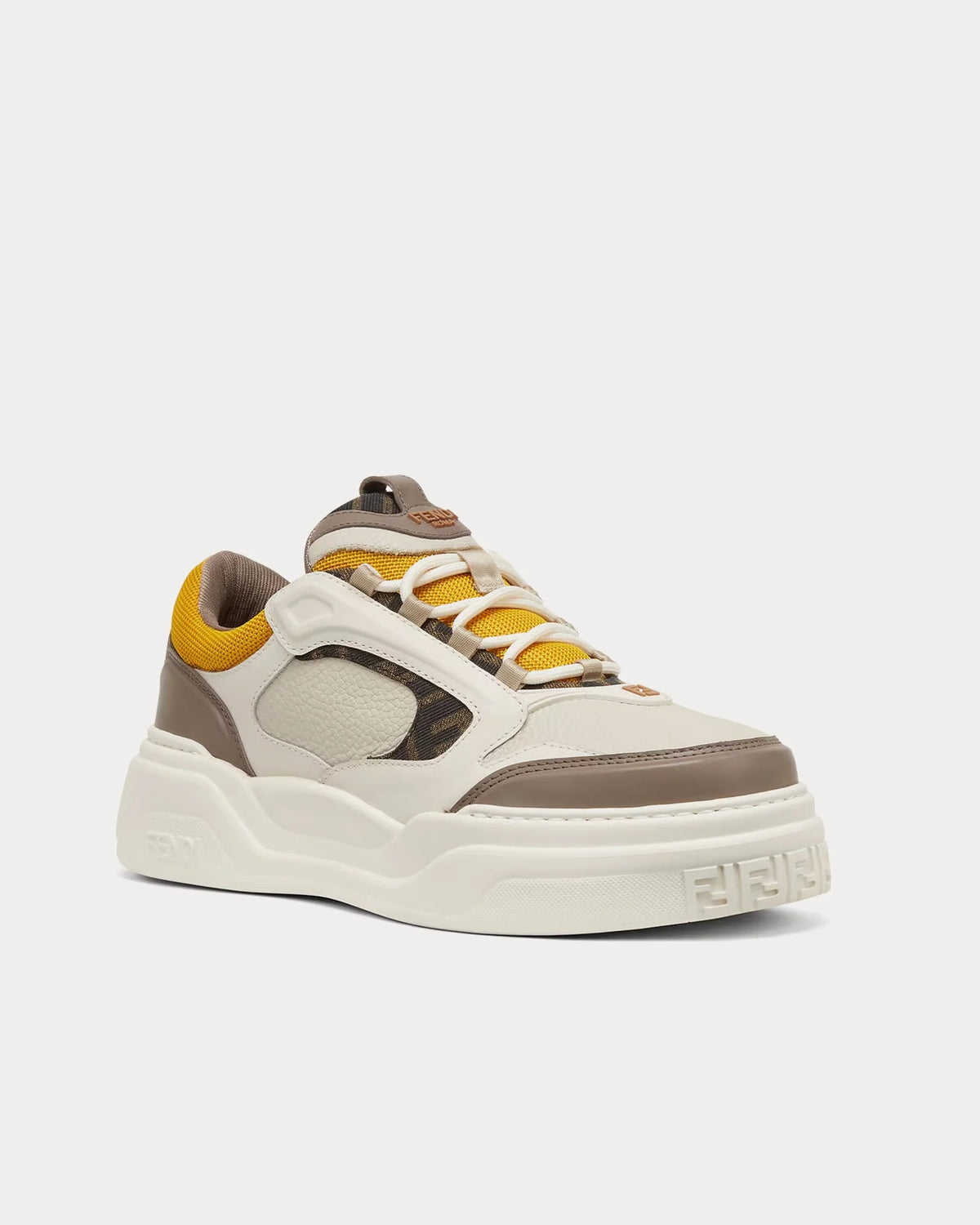 Fendi Force Trainers 'White/Tobacco/Mustard' Men's