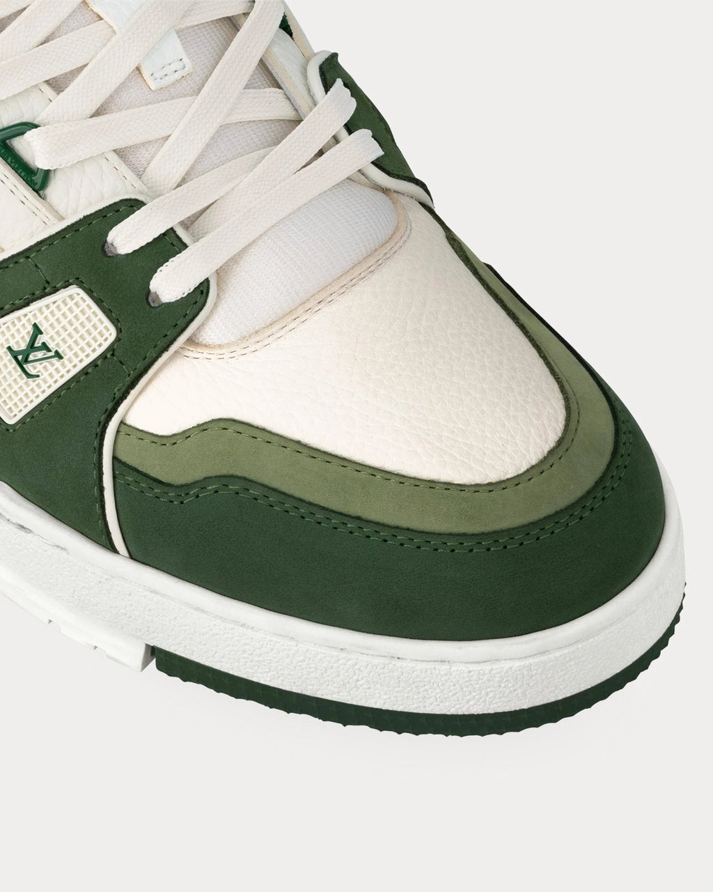 Louis Vuitton LV Trainer Sneaker in Forest Green and Cream
