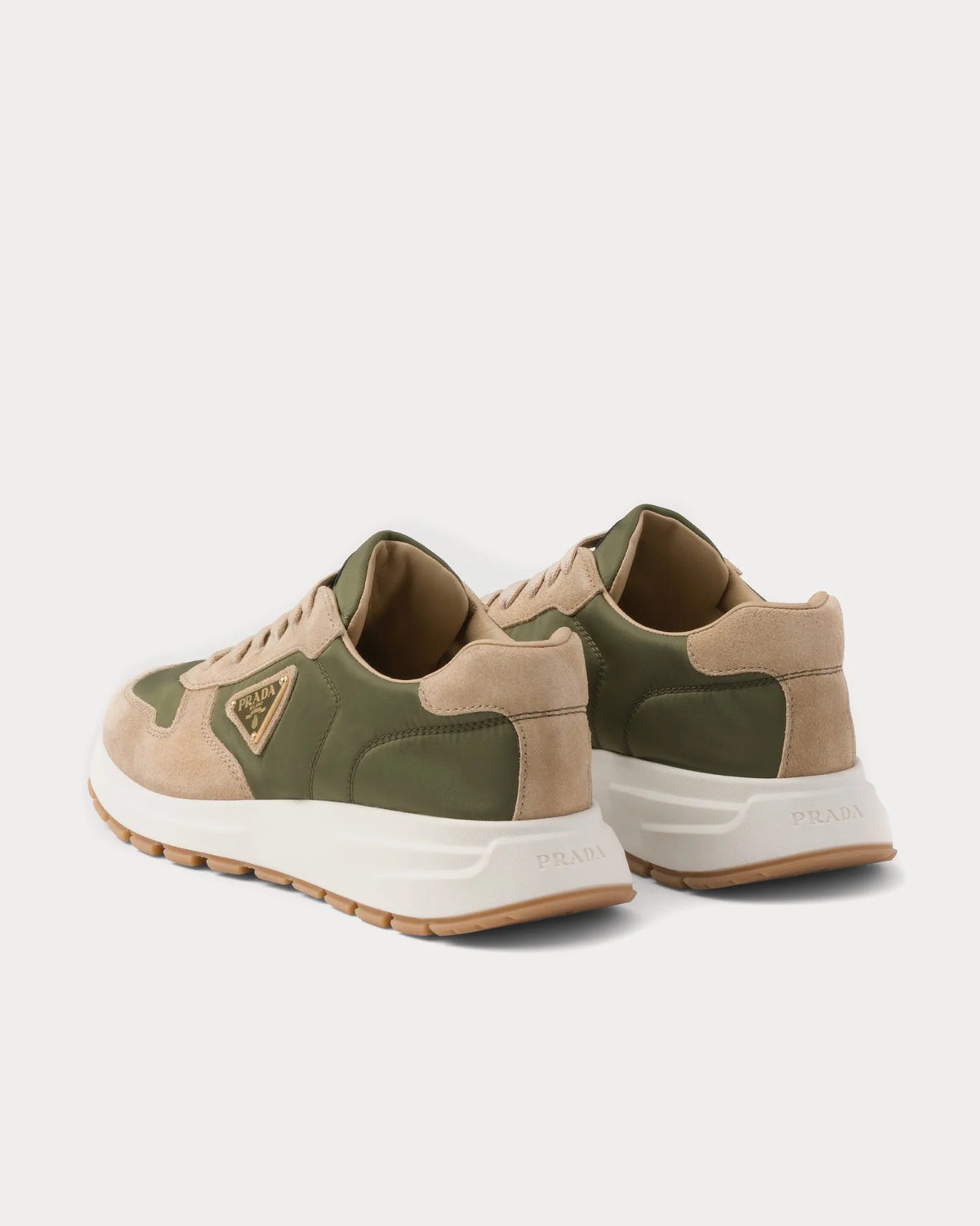 Prada Prax 01 Delavé Suede & Re-Nylon Sneaker 'Ecru/Military'
