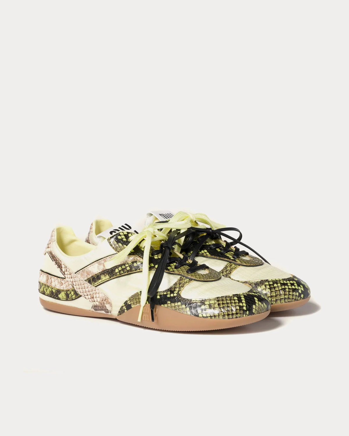 Miu Miu Gymnasium 'Pineapple Yellow / Fern Green' Python