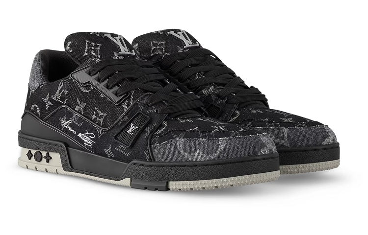 Louis Vuitton LV Trainer Black Monogram Denim