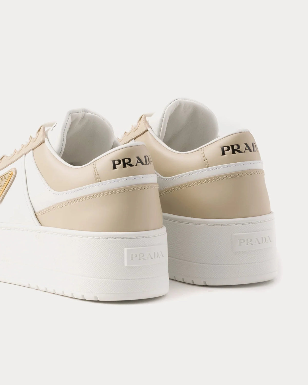 Prada Downtown Bold Leather Sneaker 'Desert/White'
