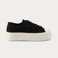 Prada Wheel Laced Fabric Platform Sneaker 'Black'