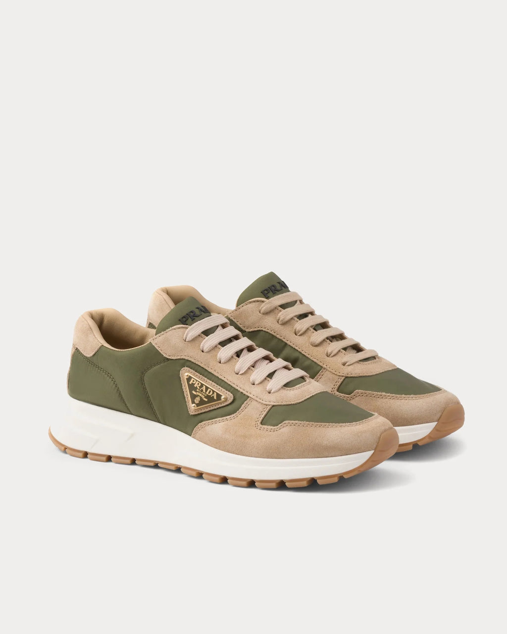 Prada Prax 01 Delavé Suede & Re-Nylon Sneaker 'Ecru/Military'