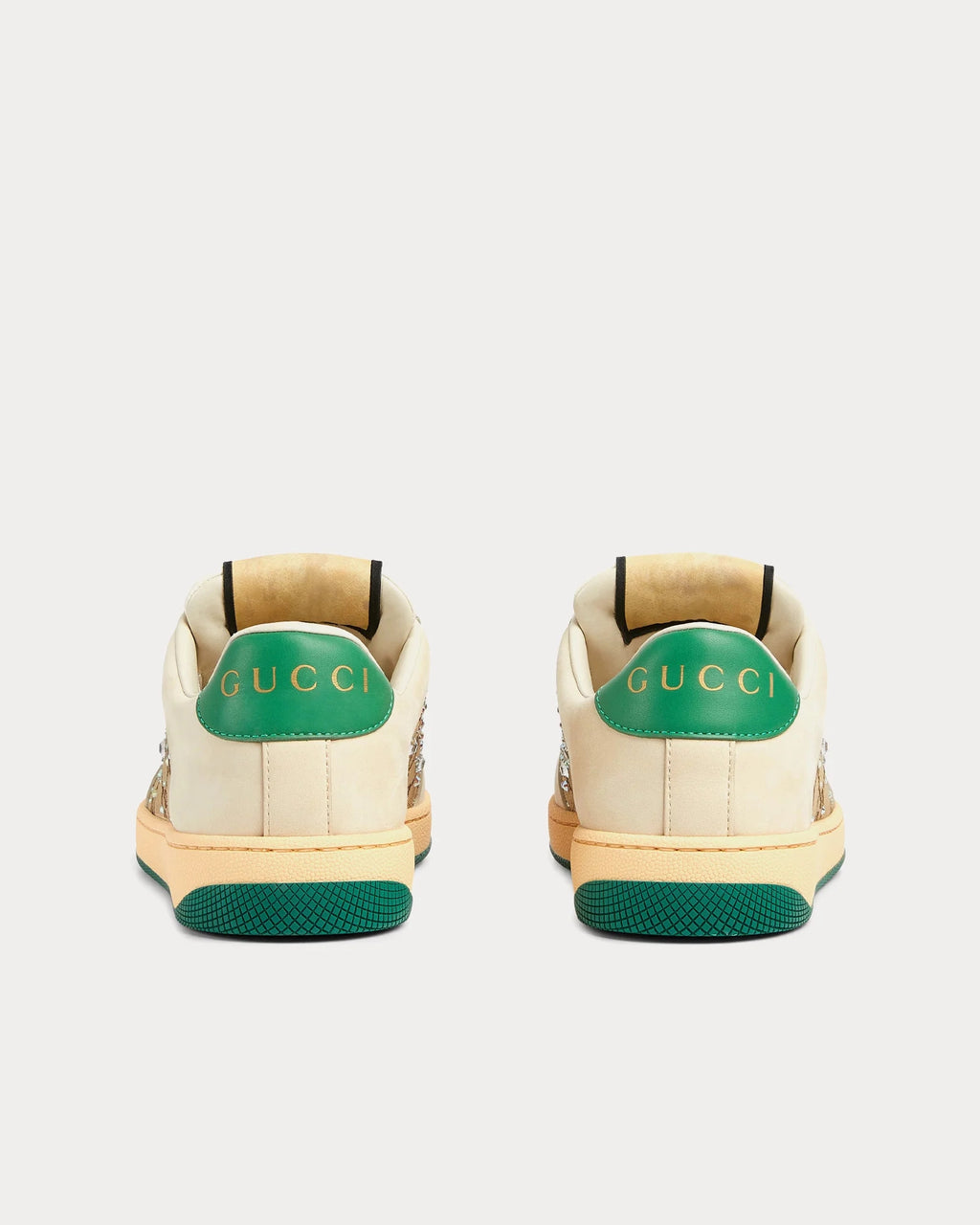 Gucci Screener Sneaker 'Ivory/Green' Crystal