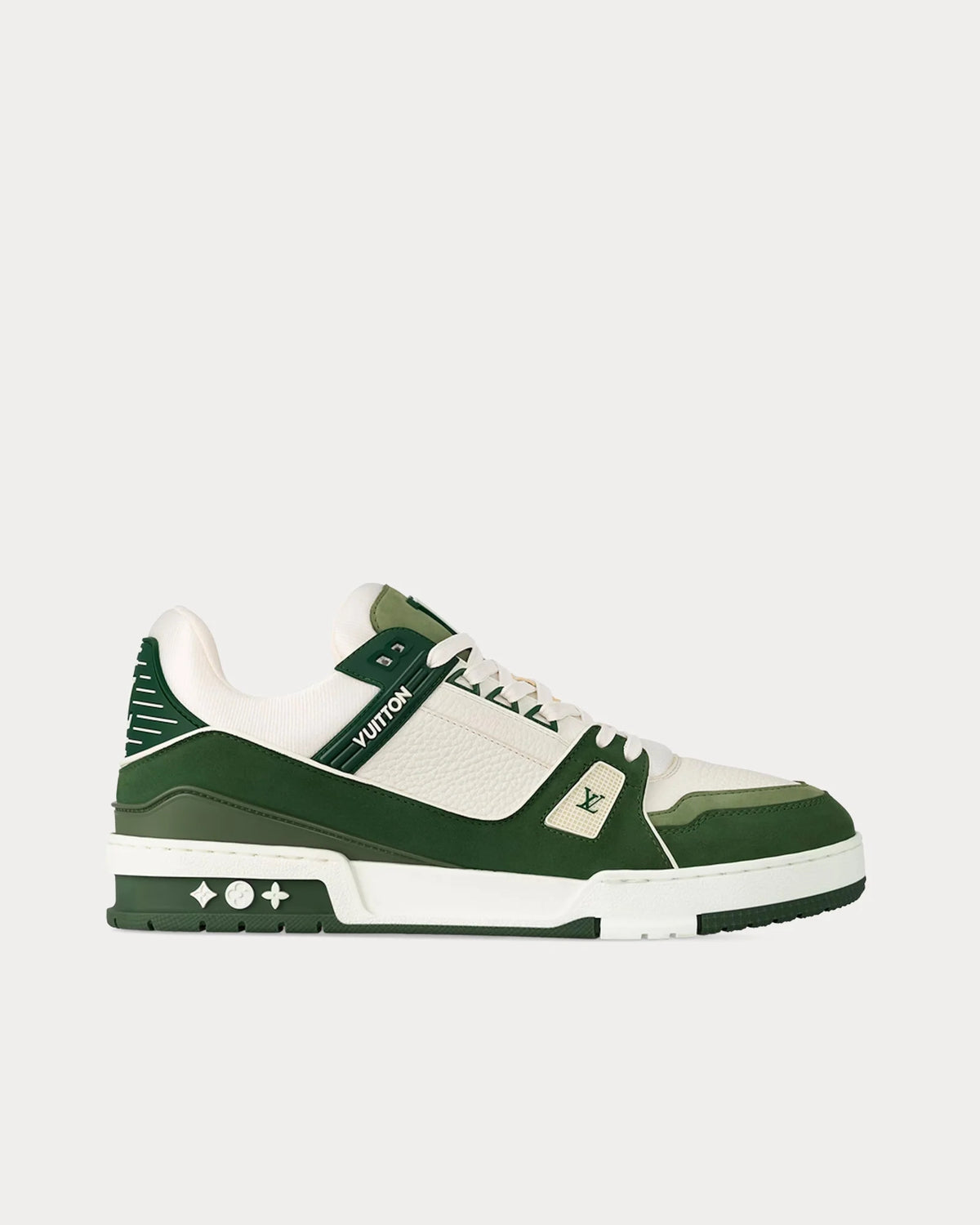 Louis Vuitton LV Trainer Sneaker in Forest Green and Cream