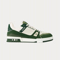 Louis Vuitton LV Trainer Sneaker in Forest Green and Cream