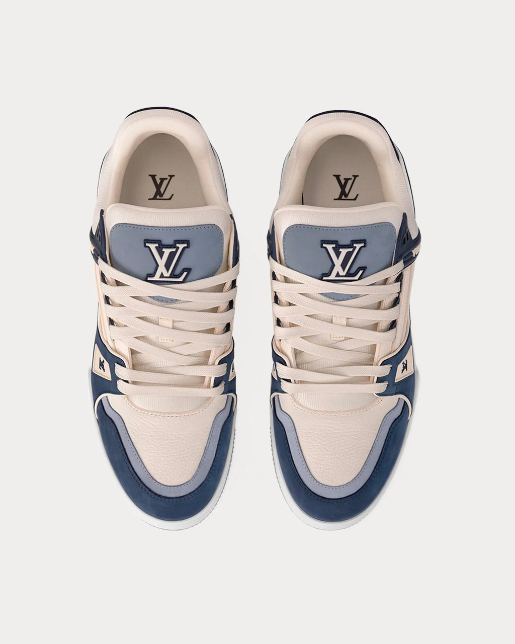 Louis Vuitton LV Trainer Sneaker in Denim Blue and Cream