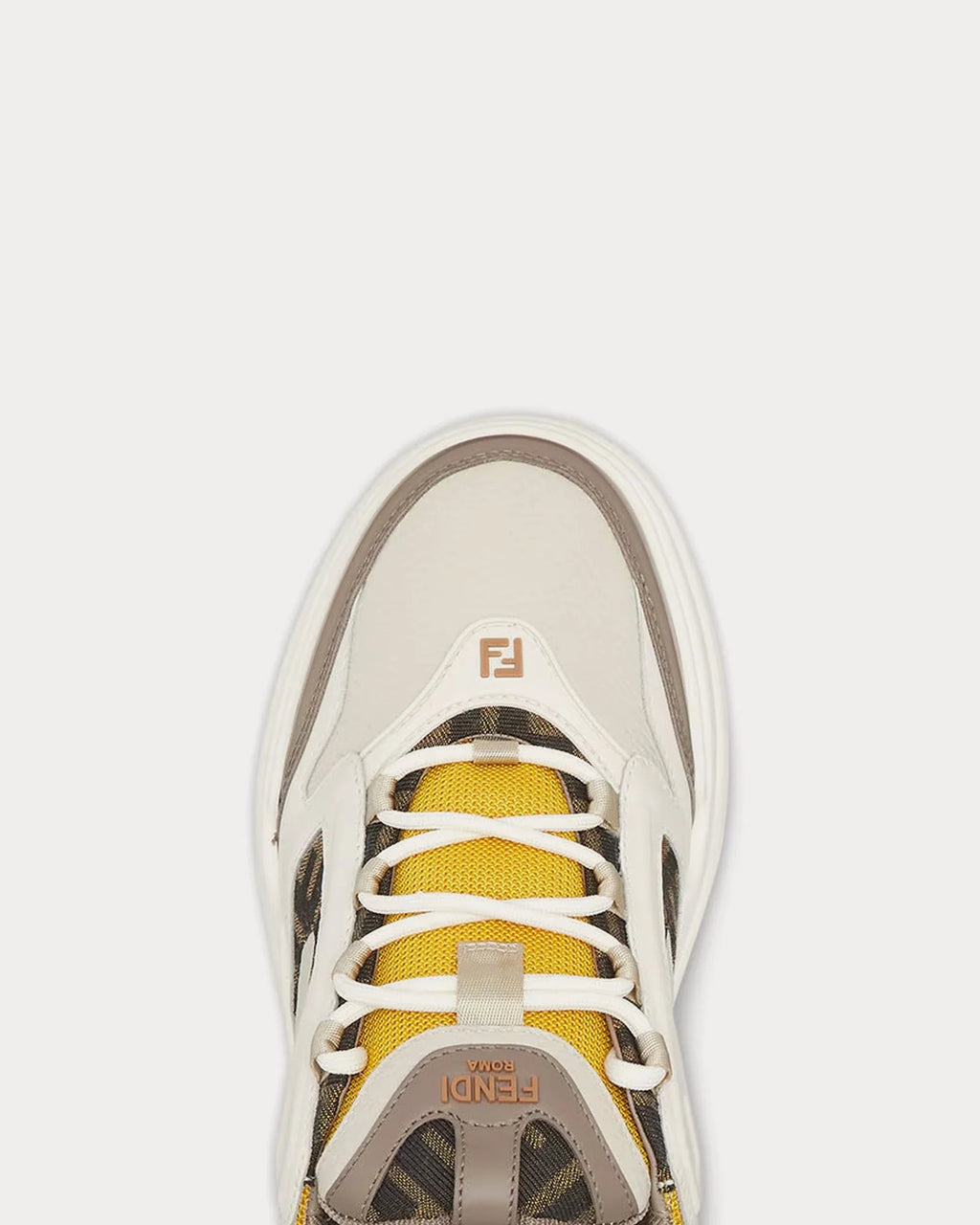 Fendi Force Trainers 'White/Tobacco/Mustard' Men's