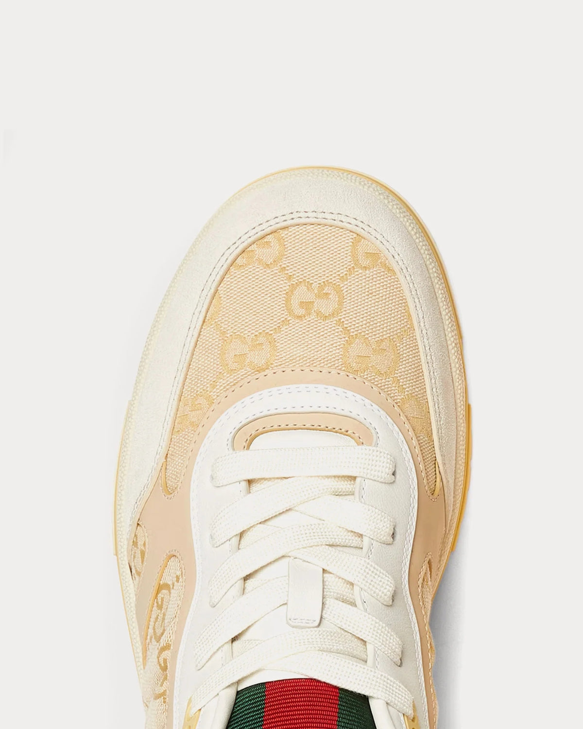 Gucci Re-Web Sneaker 'Cream/Beige' Gold Eyelet