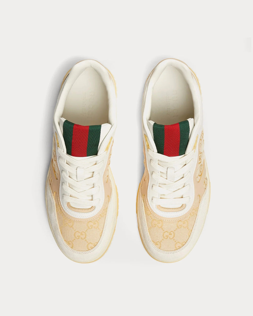 Gucci Re-Web Sneaker 'Cream/Beige' Gold Eyelet
