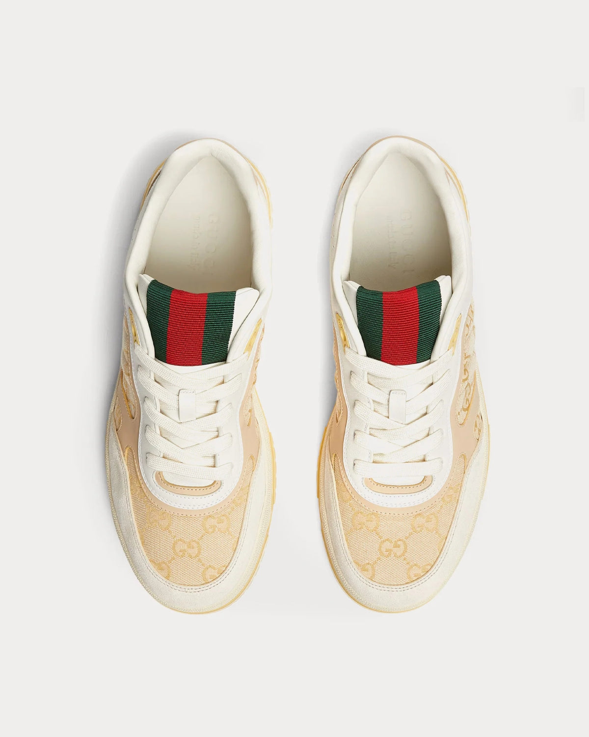 Gucci Re-Web Sneaker 'Cream/Beige' Gold Eyelet