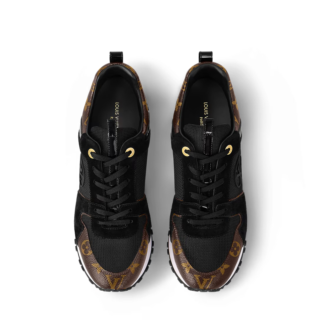 Louis Vuitton Run Away 'Black Monogram Gold' Sneakers Women's