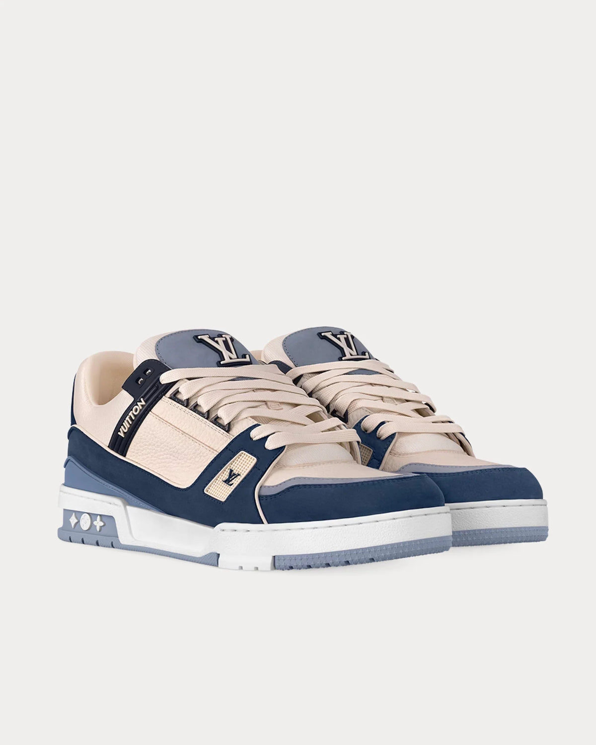 Louis Vuitton LV Trainer Sneaker in Denim Blue and Cream