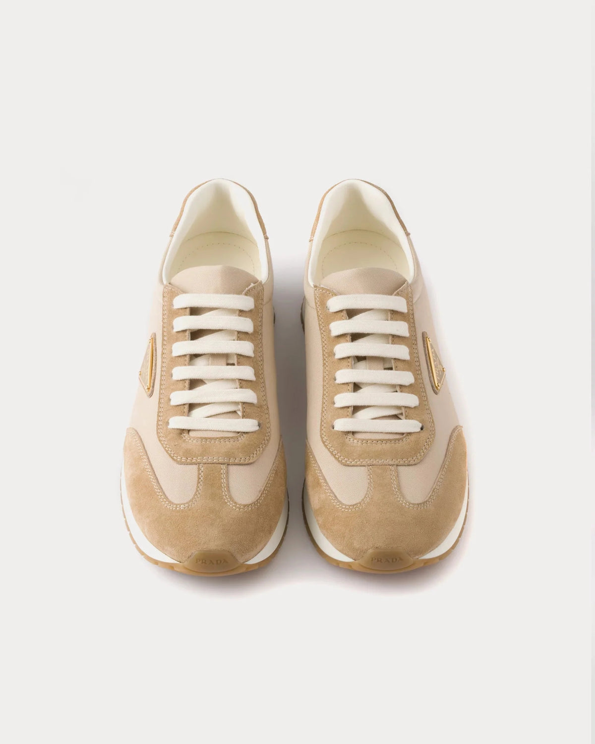 Prada Drill Fabric & Suede Sneaker 'Ecru/Camel'