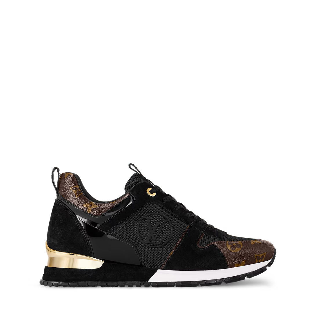 Louis Vuitton Run Away 'Black Monogram Gold' Sneakers Women's