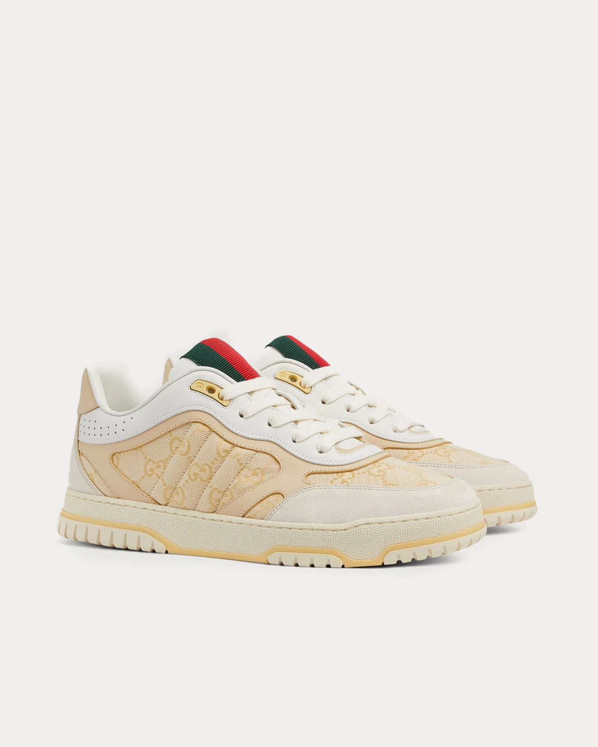 Gucci Re-Web Sneaker 'Cream/Beige' Gold Eyelet