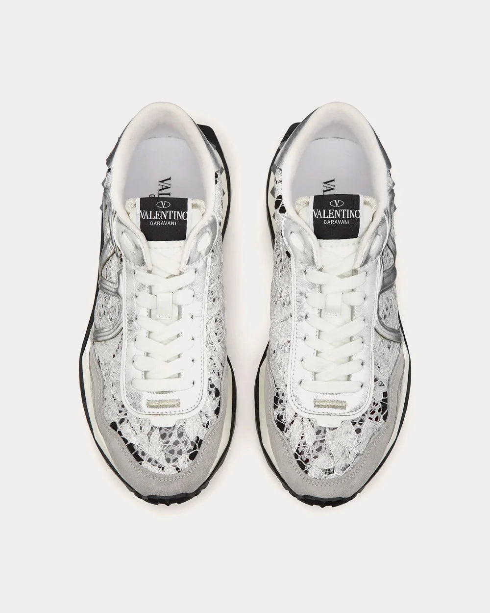 Valentino Garavani Lacerunner Sneaker 'Silver/Pastel Grey' Women's